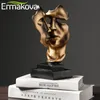 Ermakova 27 cm öpüşme Çift İnsan Yüz Heykel Reçine Maske Heykeli Masaüstü Süs Ev Dekor, Düğün Hediyeleri 210811