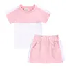 Kids Tales Trainingsanzüge Kleidungssets für Kinder Kontrastfarbene Shorts für Mädchen Sets Kleidung Jungen geborene Kleinkind-Overalls 2108041652755