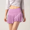 Lu09 Luxury Designer Fashion Women med foder Antilight Fastorking Sports Short Kirt Pleated Kirt Tennis Golf Yoga Fitness S6964132