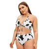 بدلات من قطعة واحدة 2021 سيدات كبيرة الحجم بيكيني مجموعة ملابس السباحة تقسيم جسم امرأة مثير الحليب طباعة الدهون فتاة 4XL SW1862594