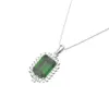 HBP Fashion Shi Pei Imitation Emerald Pendant Women039S Square Zircon 10 14 Tide Copper Plated Platinum Necklace312L1327513