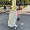 Korejpaa Women Dress Korean Chic Summer O-neck Kawaii Cartoon Print Lace Mesh Wave Point Stitching Cake Vestido Female 210526