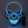 Halloween Szkielet Party Maska LED Glow Straszny El-Wire Czaszki Maski Dla Dzieci Newyear Night Club Masquerade Cosplay Costume Rra8024