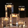 Nordic Crystal Candle Holder Holiday Wedding Centerpieces Ornaments Glass Candles Home Decor Geometric Centerpiece Wax SH190924