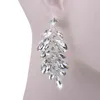 Luksusowy styl Dubaju Zestawy biżuterii ślubnej Rhinestone Crystal Instrukcja Bridal Srebrny Kolor Naszyjnik Zestaw Boże Narodzenie prezent dla pani