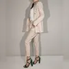 Elegant Pink Pinstripe Women Suits Red Carpet Fashion Evening Party Prom Blazer Office Lady Outfit Tuxedos (Jacket+Pants)