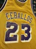 Hommes Femmes Jeunes Vintage Champion Cedric Ceballos Basketball Jersey Broderie ajouter n'importe quel numéro de nom