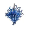 Lâmpadas de pingente italiano Clear azul Murano Chandeliers Light China fornecedor lustre de vidro soprado de mão para decoração de arte Lâmpadas LED 24 por 32 polegadas