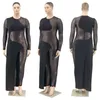 Plus Size Roupas Outfit Macacão Womens Jumpsuit Sexy Malha Bodysuit Diamonds Bodycon Atacado Drop 211029