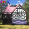4x4m Brand Inflatable Irish pub with fire place portable Bar Tent for summer birthdays weddings parties