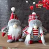 Newchristmas Gnomes Dekorationer Buffalo Plaid Plush Handmade Doll Thanksgiving Valentine Home Table Ornament LLF11323