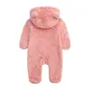 3M-12M bébé barboteuses hiver chaud à manches longues corail polaire nouveau-né bébé garçon fille vêtements infantile combinaison Animal ensemble pyjamas G1221