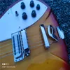 12-saitige E-Gitarre, anpassbar, kirschroter Farbverlauf, verchromte Metallteile, halbhohler Korpus