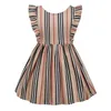 Baby Girl Dress Summer Girls Mouwloze jurk katoen baby's kinderen grote geruite boogjurken multi -kleuren8440198