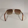 Винтажные квадратные солнцезащитные очки Attitude, золотая металлическая оправа, коричневые солнцезащитные очки с градиентом в стиле ретро, спортивные солнцезащитные очки для мужчин с защитой от ультрафиолета Eyewea266G