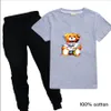 Mode enfant classique été mode vêtements ensembles enfants vêtements minces manches courtes + pantalon garçons filles imprimer 2-7 ans bébé