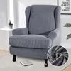 Sloping Arm Wing Back Chair Cover Elastic Armchair back Stretch Protector Slip 210723