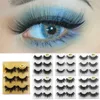 3 Paare/Box 3D-Nerzwimpern, flauschig, dick, dünn, natürliche falsche Wimpern mit Glitzerverpackung, tierversuchsfrei, mehrschichtige Wimpernverlängerung