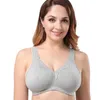 Femmes Plus Taille Soutien-gorge Couverture complète Ultra Mince Sous-vêtements en coton sans doublure Minimiseur sans fil Bralette Coupe B C D E F 90 100 110 115 210623