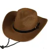 Heren Western Cowboy Cap Dames Tij Strandhoeden Zomer Stro Hoed Mode Accessoires Zonnescherm Caps Wide Bravel