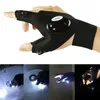 Gratis frakt Outdoor Fishing Magic Strap Fingerless Glove Led Flashlight Torch Cover Survival Camping Vandring Räddningsverktyg 245 W2