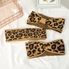 Big Kids Heads Bashs Fashion Knitting Leopard Cross-Tie Girls Headwrap Elastic Kids Hadwrap Hair Accessori per ragazze 1425 b3