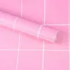 Tapety 5 M Wodoodporna Samoprzylepna Ciepła Różowa Krata Tapeta Dormitorium Naklejka Ścienna Salon Dekoracyjny Desktop
