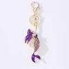 Requintado Cristal Sereia-Merma Sea-Maid Keychain Chaves Titular Rhinestone Bag Pingente Keyrings Jewelry Gift Hsj88