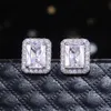 Stud JellyStory Women Fashion Earrings 925 Sterling Silver Square Gemstone Classical Simple Style Jewelry Selling Gift 2021