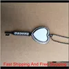 Sublimation Blank Heart Key Necklaces Pendants With Drill Necklace Pendant Hot Tranfer Printing Consumable Factory Price Wholesale Qmz 2Y1No