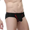 Cuecas pênis buraco briefs aberto bolsa capa saco spandex sexy homens tanga roupa interior baixa cintura u convexo micro bikini calças homo pant2814