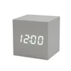 Outros relógios Acessórios Controle de voz Quarto Display de temperatura Viagens LED Digital de madeira despertador desktop mesa decoração pequena casa de