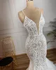 Sexy Full Lace Spahetti Mermaid Wedding Dresses Vintage Open Back Sweetheart Bihemian Bridal Gown Vestido De Novia