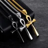 Chains Simple Classic Fashion Cross Egyptian Ankh Life Symbol Antique Silver Color Pendant Short Long Chain Necklaces Jewelry For Women