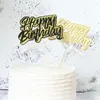 Party dostarcza inne wydarzenie Bling Sparkle Double Warower Happy Birthday Paper Card Cake Topper DZIEŃ DZIEŃ ZŁOTA ZŁOTA Artystyczna Wstążka Czcionka