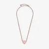 100% 925 Sterling Silver Pink Swirl Heart Collier Necklace Fashion Women Wedding Engagement Jewelry Accessories268m