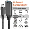 OTG Data Cable Type-C USB C Male Cable to USB 3.0 A Female Cable 5gbps Nylon Braided Fast charging cables For Mobile Phone Tablet PC Car Extension Adapter