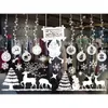 Window Stickers Year Decals Decor Merry Christmas Wall Decorations White Snowflakes Glass For Home