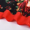 NOUVEAU Foulards En Soie Femmes Fleurs Impression 90 * 90 cm Créateur De Mode Grand Carré Foulard Doux Satin Châle Foulard Tête / Écharpe De Cheveux