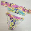 Bras sätter kvinnor 2021 Serpentine Print Bikini Set Bh från axeln Colorful Push Up Beach Swimwear Beachwear Swimsuit294x