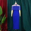 Vestidos plus size elegantes com borla longo bodycon tule retalhos curvilíneas roupas femininas aniversário festa à noite vestidos vestido 3XL