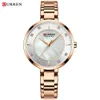 Curren Kvinna Klockor Rose Gold Top Brand Luxury Watch Kvinnor Kvarts Vattentät Kvinnors Armbandsur Ladies Tjejer Klocka 210616