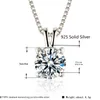 Белый 6 мм / 8 мм Лаборатория Diamond Solitaire Подвески Ожерелье 925 Стерлинговое Серебро Choker Ожерелья Женщины Мода Ювелирные Изделия XN117