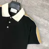 21SS Hommes T-shirts imprimés Réflexion Sangle Vêtements à manches courtes Mens Tag Lettres Polo Noir White272U