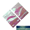 100Pcs/Lot Clear Glittery Rainbow Aluminum Foil Bag Self Seal Reclosable Flat Tear Notch Pouches for Food Candy Snack