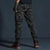 Joggers tactiques militaires masculins camouflage pantalons de cargaison Multi-poche Fashions Multi-poche Pantalons longs de l'armée Noire Pantalon Crayon masculin H1223