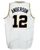 Custom Retro Kenny Anderson # 7 # 12 College Georgia Tech Maglia da basket da uomo cucita Bianco Blu Verde Nero Qualsiasi nome Numero Taglia S-4XL Maglia maglie