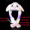 Bunny Ear Move Glowing Hat Rabbit Led Light Jumping Funny Plush Ear Moving Cartoon Hat for Kids Girls Cosplay Party Hallowee Cap souvenir