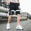 Mix kleur zomer shorts voor mannen zwart wit lading broek shorts mannen mode casual stijlvolle zakken linten hiphop streetwear H1210