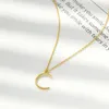 ORYANA 925 Sterling Silver Crescent Pendant Necklace New Moon Charms Choker For Women Fine Jewelry Q0531